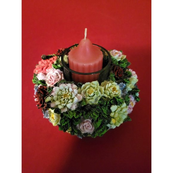 Sierra Floral Candle Holder Handcrafted Hand Painted - Picture 4 of 10